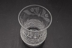 Edinburgh Crystal Thistle Whiskey Glass Tumbler SIGNED 3 1/4″ – FREE USA SHIP