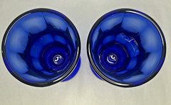 Anchor Hocking Cobalt Blue Glass Ftd. Milkshake Ice Cream Soda Glasses Set 2 NEW