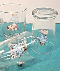 Libbey Baby Juice Glasses Pink and Blue Set of 4