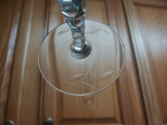 Vintage Cut Polished Crystal Glass Optic Panel, 3 Cocktail Martini Glasses