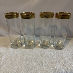 Tiffin Franciscan Rambler Rose Gold Flat Tumbler 8Oz, Set Of 4, 7” tall 24k