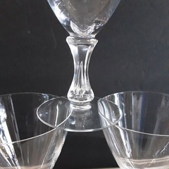 Vintage Tiffin Crystal Cocktail Glasses Suspended Air Bubble Stem Set of 6