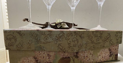 Set of 4 Lenox Firelight Platinum All Purpose 16 oz Lead Crystal Glasses #12571