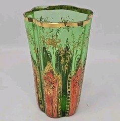 19th Century Bohemian Moser Style Juice Glass Gold Enamel Decor 3 3/4″ #4