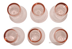 Fostoria Fairfax Pink/ Rose Set of 6 Juice Liners for June & Versailles Icers