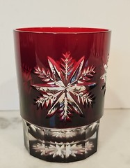 Waterford SNOWFLAKE Snow Crystals RUBY Red Whiskey DOF Double Old Fashioned