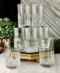 Vintage Atlantis Isabel Highball Glasses Blown Glass – Set of 7 Drinkware Set *