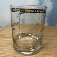 Vintage Culver Double Old Fashioned Glass With 22k Gold Pattern 14 Oz.