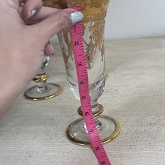 Interglass Italy 24k Gold Drinking Glasses 7.5” Set of 3