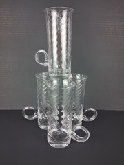 Vintage Irish Coffee Glasses Swirl With Applied Handles Set Of 4