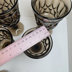 VTG Lot Of 12 Noritake Perspective Smoke Brown Glass Goblets Wine & Sherbet Cups