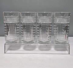 Set of 4 Libbey Radiant 15oz Flat Iced Tea Highball Tumbler Glasses 6-1/8″