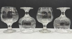 Vintage Set of 4 Libbey Chivalry Clear Brandy Snifters Cognac Glasses Rare!