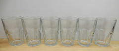 Libbey Crisa Boston Clear Cooler Tumblers 8 panel 14 oz HEAVY Set of 6