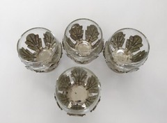 Vintage Silver Plated Cordial Liqueur Glasses Made In England 3 oz. Set Of 4