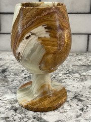 Marble Wine Glass, Goblet, Swirl Design, Made in Pakistan, Vintage