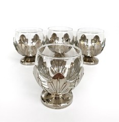 Vintage Silver Plated Cordial Liqueur Glasses Made In England 3 oz. Set Of 4