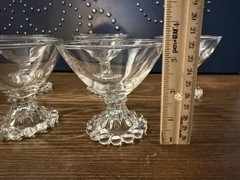 8 NEW! Vtg Anchor Hocking BERWICK BOOPIE BUBBLE CLEAR 3 1/2” Sherbet Champagne