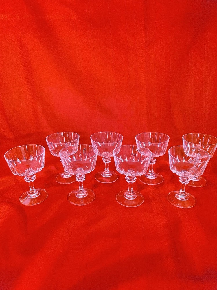 8 Princess House Crystal Esprit Champagne Tall Sherbet Glasses 5.25″ Vintage