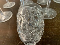 9 Red Wine Glasses Lagny Model Crystal By Baccarat (Price per Unit)