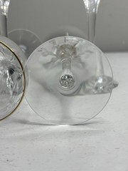 Lenox Crystal Firelight Gold Water Glasses Panel Cut 8 5/8 T set of 4
