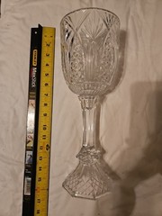 15″ Tall Clear Crystal Wine Goblet Glass – No Brand Found –