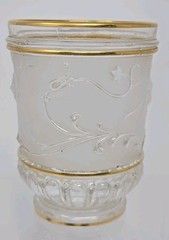 Baccarat French Pressed Glass Tumbler Birds, Floral Design C. 1890