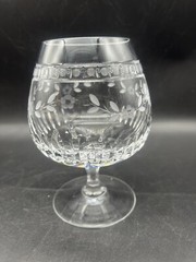 Vintage Heavy Crystal Brandy Snifter Cut/Etched Glass 5.75″/16 oz