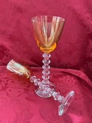 NIB FLAWLESS Glass BACCARAT France Two VEGA Crystal FORTISSIMO RHINE WINE GOBLET