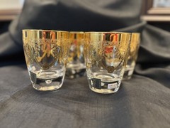 Vintage Cre Art Gold Overlay Glasses Set of 4 | Mid Century Barware | New Unused