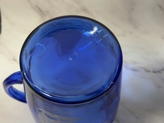 Vtg Hazel-Atlas Cobalt Blue Sailboat Glassware Pitcher, Ice Bucket & 9 Tumblers