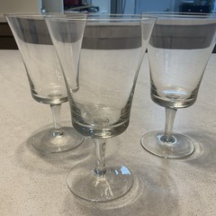 Gorham Crystal Fidelity Collection Set Of 3 Wine Glasses, Excellent Condition