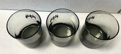 3 Smokey Black Bacardi Rum on the Rocks Old Fashion Tumbler Glasses Barware