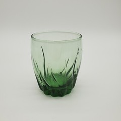 3 Vintage Anchor Hocking Star Fire Swirl Green Cocktail Glasses