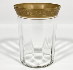 Vtg Tiffin Franciscan MINTON Gold Encrusted Trim Optic Glass Tumbler 10.5 oz. 4″