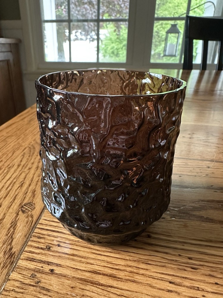 Hand Blown Lenox Crystal USA Brown Impromptu Short Tumbler Drinking Glass MCM