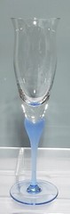 MIKASA SEA MIST SAPPHIRE BLUE FROSTED STEM FLUTED CHAMPAGNE GLASS 9-3/8″