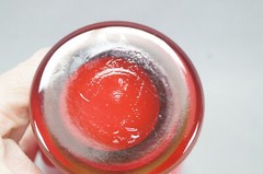 Czech Bohemian Hand Blown Cranberry Cased Glass Tumbler Spa Glass Circa 1900