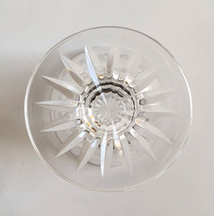 Vintage Bohemian Clear Cut Crystal Pinwheel Port Wine Glass 4.5″ Height
