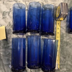 1 Vintage Anchor Hocking Cobalt Blue Essex 10 Panel Extra Large 6.5 16oz