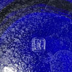 Anchor Hocking Essex 10-sidded cobalt blue lowball barware glass 3”x3 3/4”