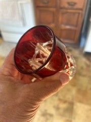 1 Triple Triangle Ruby Stain Tumbler U S Glass 1891 Early American