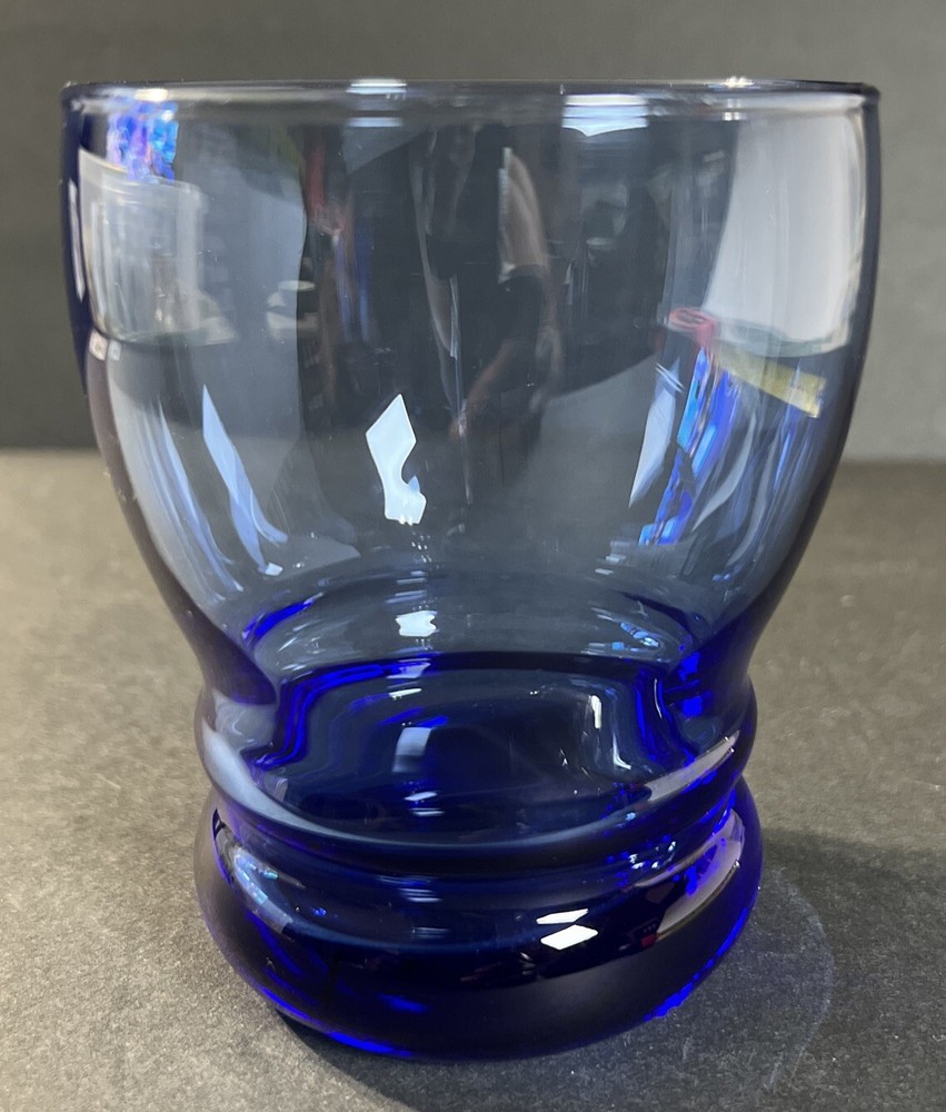 Libbey Cobalt Blue Bangles Double Old Fashions 10 Oz. 4 1/4″
