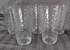 Libbey Awa Polka Dot Optic Bubble Tumblers Clear Set Of 5
