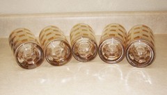 5 Vintage Mid Century Culver Oxford Barware Glasses 22K Gold