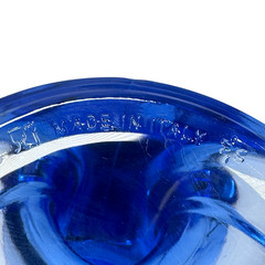 Bormioli Rocco Jerba Dessert Glasses 5.5″ Tall Cobalt Blue Signed Italy Lot of 2