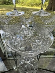 Set Of 8 Webb England Rock Crystal Cut Glass Port Wine Stems C 1900
