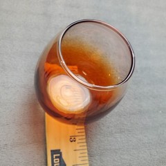 Vintage Tumbler Glasses Set of 3 Adult’s Orange Short Egg Shaped Rounded Cup