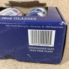 NIB Set of 2 Pabst Blue Ribbon 16oz Signature Glassware Barware Beer Can Shaped