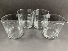 4 Libbey Crisa 8 Oz Juice or Lowball Whiskey On The Rocks Glasses Paneled